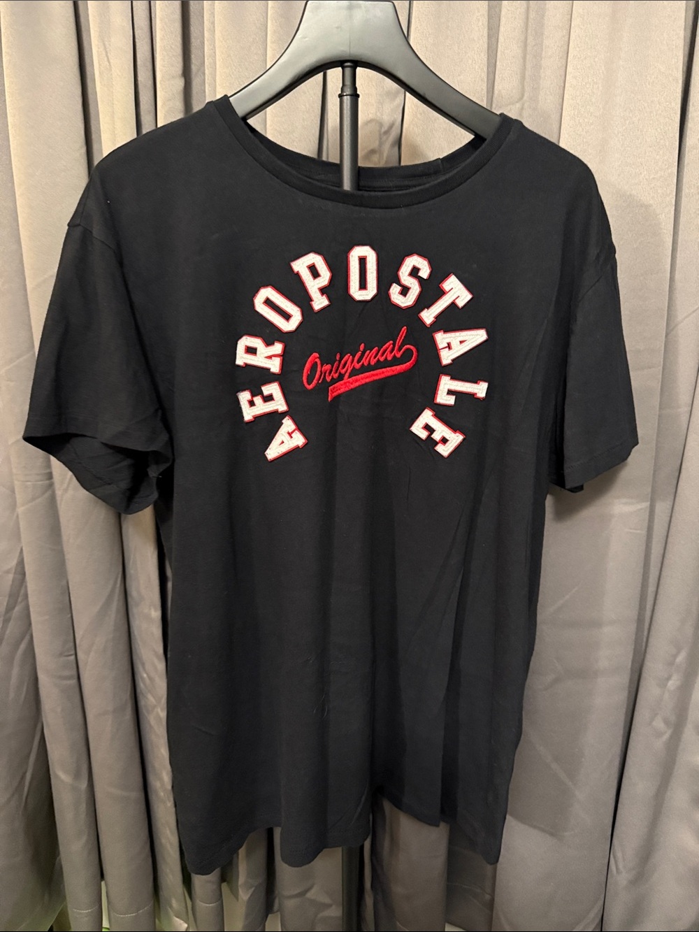 Aeropostale Black Tee with Red and White Logo